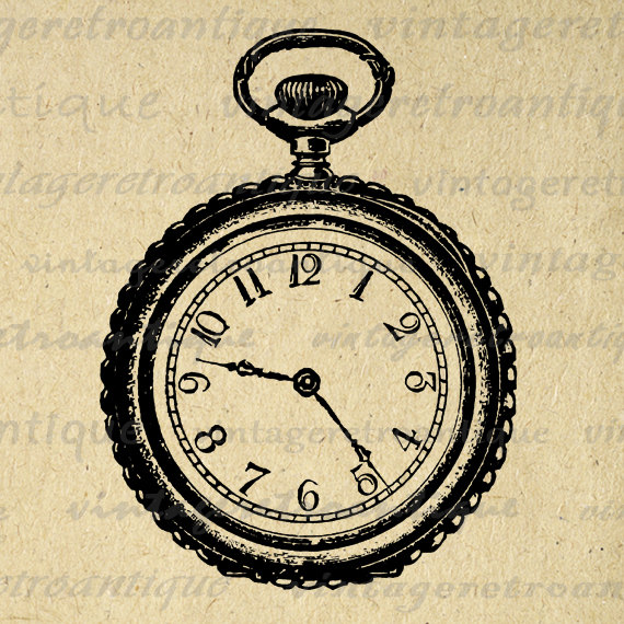 Pocket Watch Gears Clipart Antique Pocket Watch Graphic