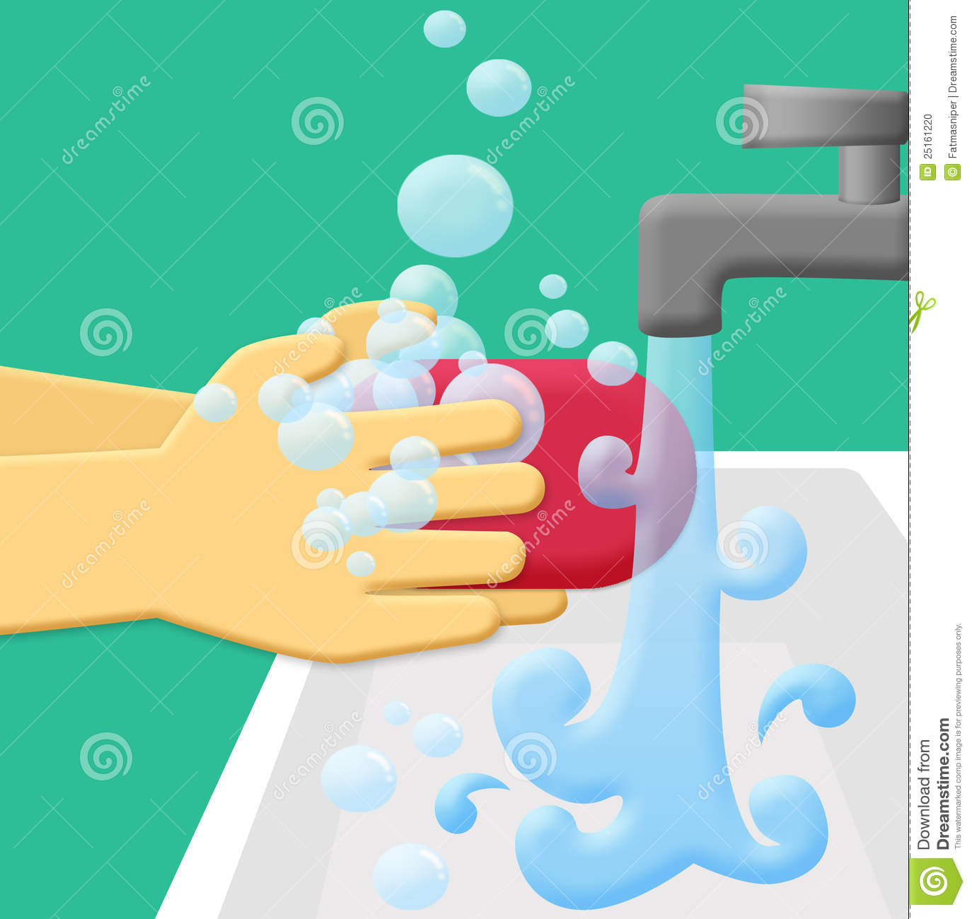 Wash Hands Using Soap And Rinse With Running Water