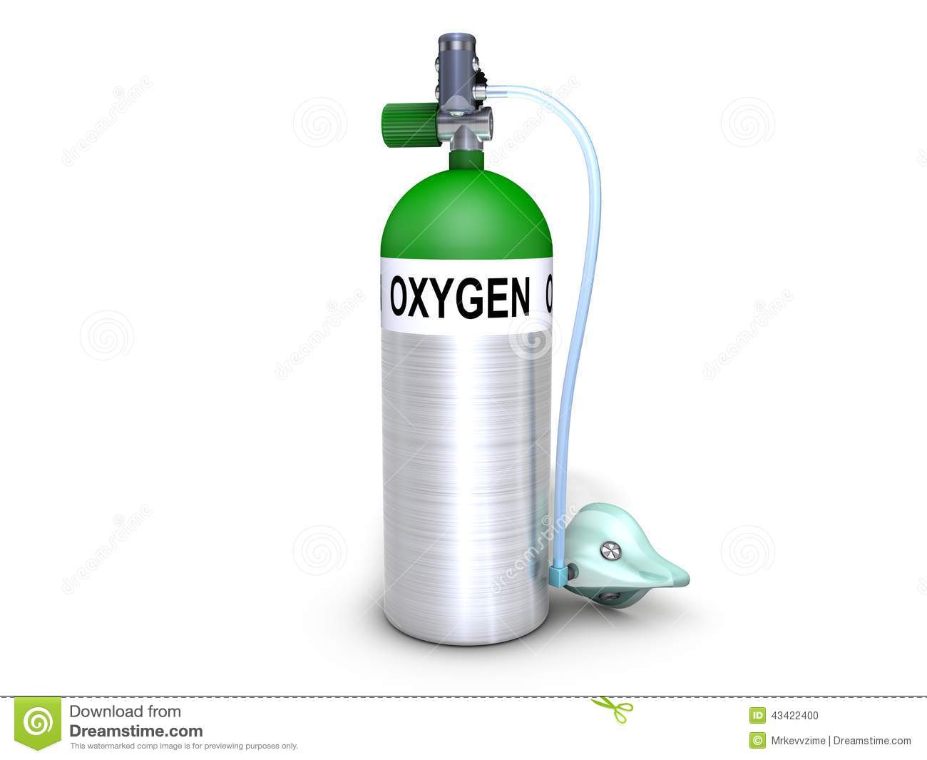 3d Oxygen Cylinder With Oxygen Mask