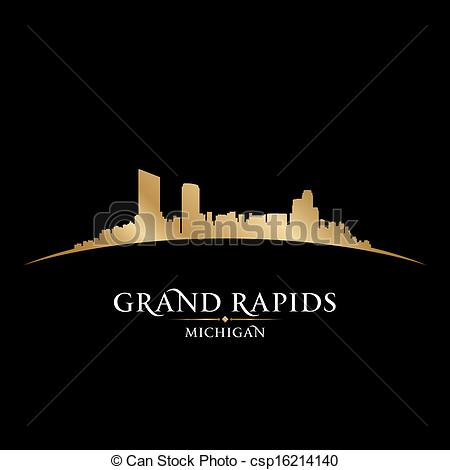 Eps Vector Of Grand Rapids Michigan City Skyline Silhouette Black