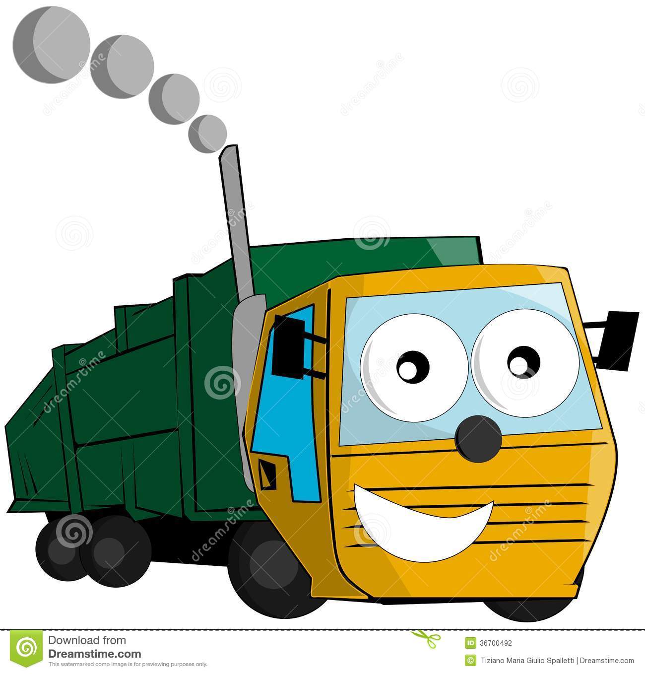 Nice Garbage Truck Cartoon Isolated Stock Photography   Image