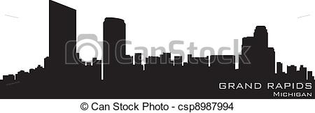 Vector   Grand Rapids Michigan Skyline  Detailed Vector Silhouette