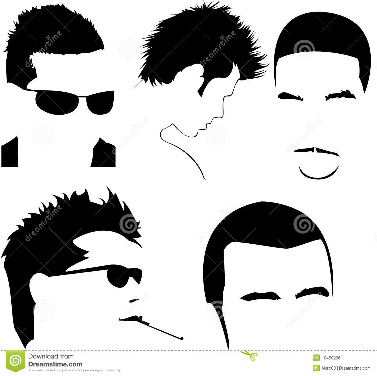 Vector Collection Of Men S Different Haircuts 