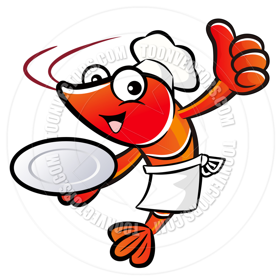 Cartoon Shrimp Chef Character By Boians Cho Joo Young   Toon Vectors