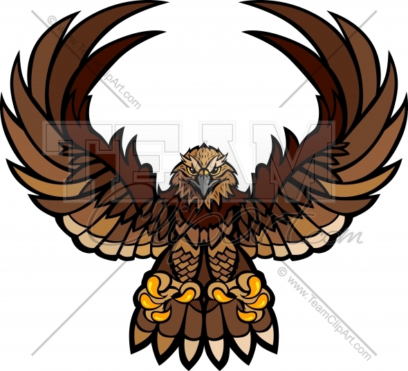 Falcon Wings And Claws Mascot Vector Clipart Image   Team Clipart  Com    