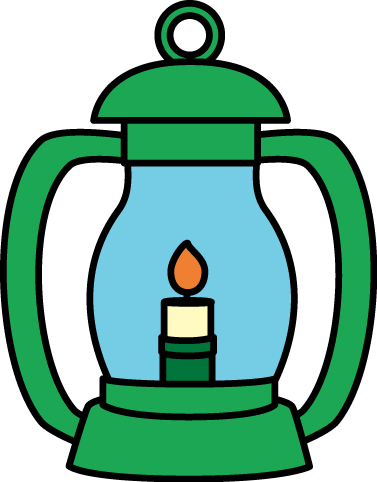 Lantern Image Green With A Handle And Lit Flame Clipart