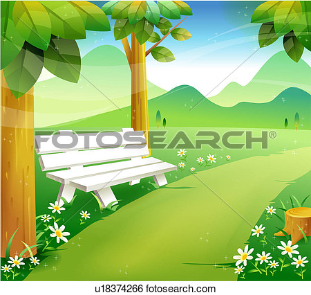 Stock Illustration Of Park Bench U18374266   Search Clip Art Drawings