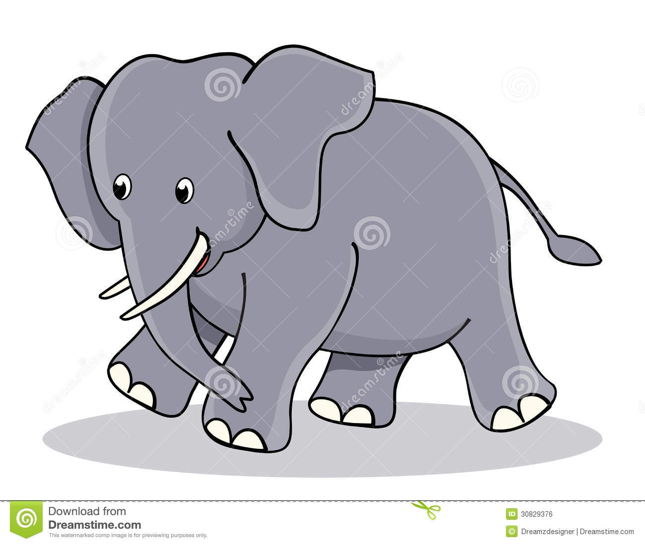 Cute Little Baby Elephant   Jumbo Clipart Isolated On White Background