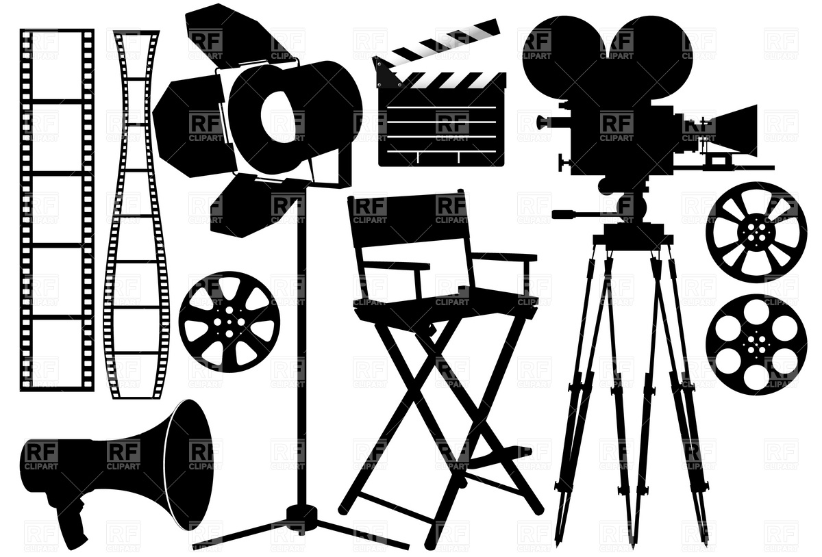Film Industry Silhouette Icons Download Royalty Free Vector Clipart