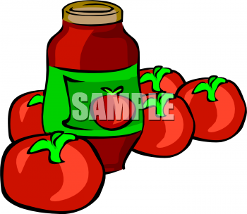 Food Clipart Picture Of Ripe Tomatoes And A Jar Of Sauce   Foodclipart