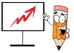 Growth Clipart Image   Pencil Cartoon Character Presenting A Business