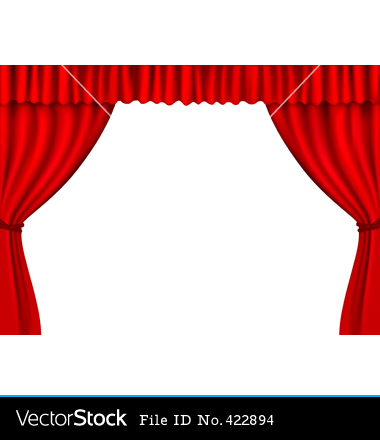 Old Style Red Theater Curtain Clipart