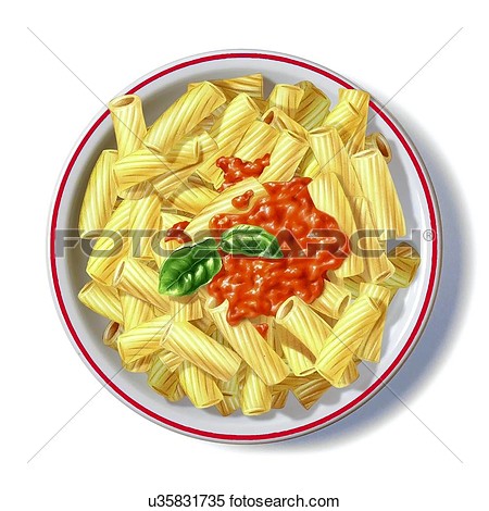 Pasta And Tomato Sauce Artwork  Fotosearch   Search Clipart Drawings