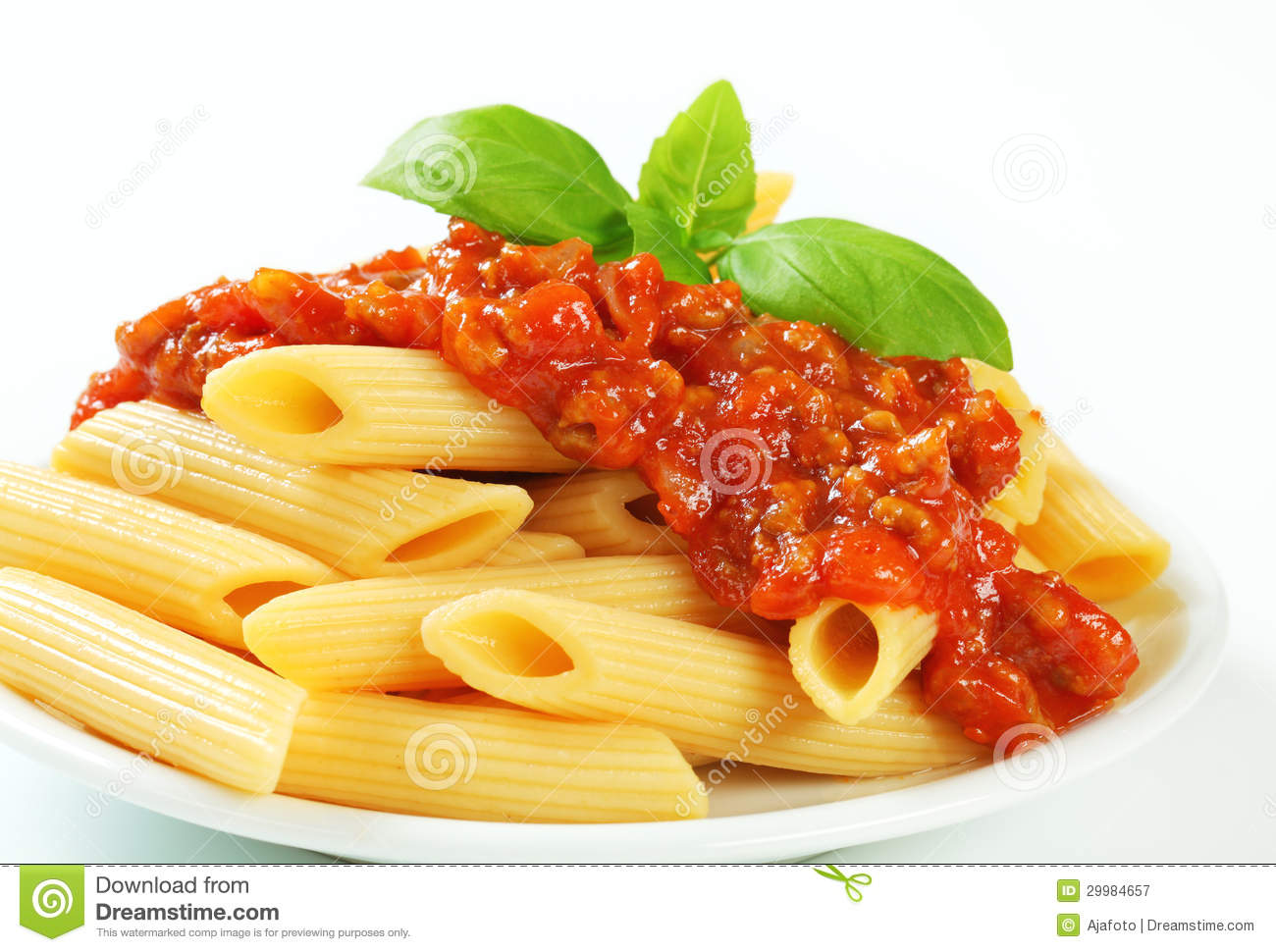 Penne With Meat Tomato Sauce Royalty Free Stock Photography   Image
