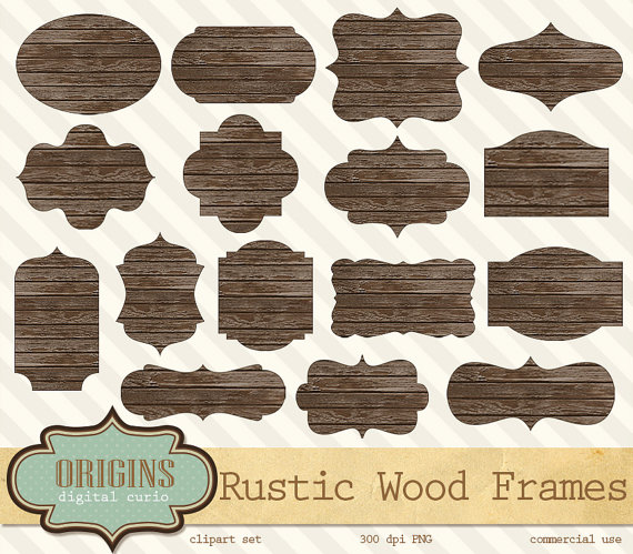 Rustic Wood Frame Clipart Rustic Wood Frames Clipart Digital Shabby By