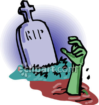 Zombie Hand Coming Out Of A Grave Royalty Free Clipart Image