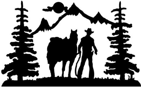 Horse Trail Rider Silhouette   Cowboy Rider Wall Art  Powered By