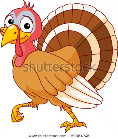 Picture Of A Cartoon Turkey Walking In A Vector Clip Art Illustration