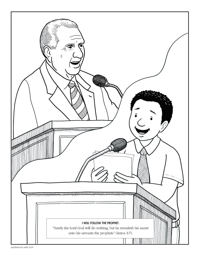 President Monson At Pulpit And Boy At Pulpit