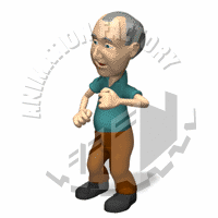 Retired Man Dancing Happy Animated Clipart