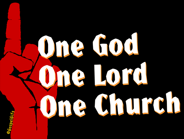 Christian Clip Art Image  One God One Lord One Church