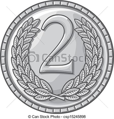 Vectors Of Second Place Medal Medal With Laurel Wreath Second Place