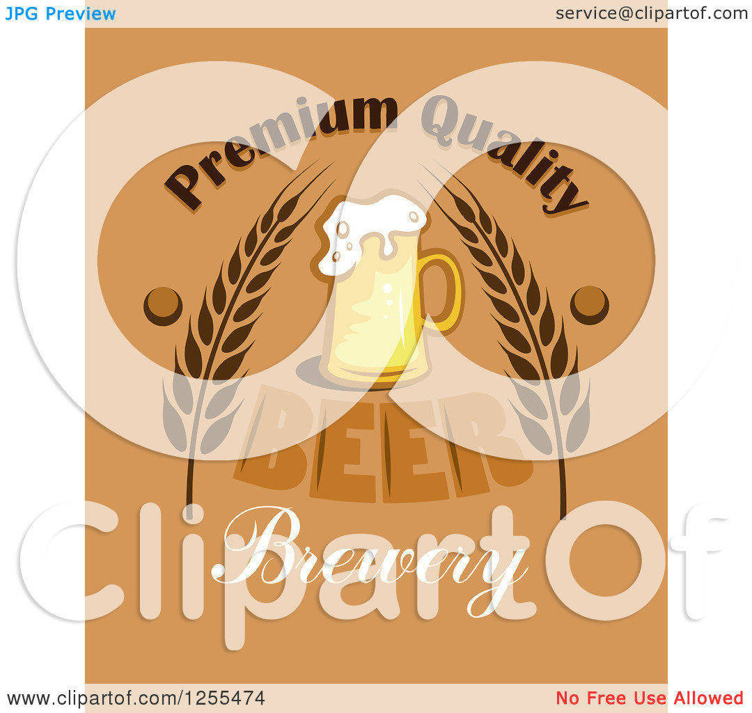 Clipart Of A Premium Quality Beer Brewery Label   Royalty Free Vector