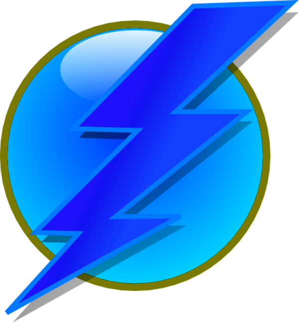 Electricity Bolt Thunder On A Circle   Vector Clip Art