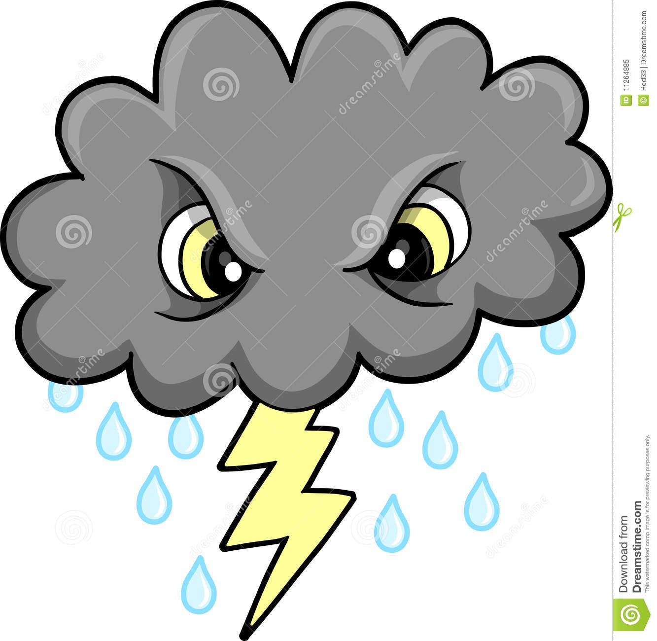Mean Thunder Cloud Vector Royalty Free Stock Photo   Image  11264885