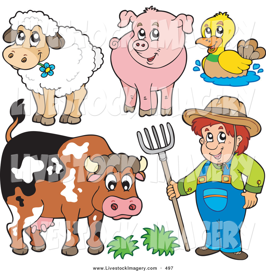 Farmer And His Livestock Animals Livestock Clip Art Visekart