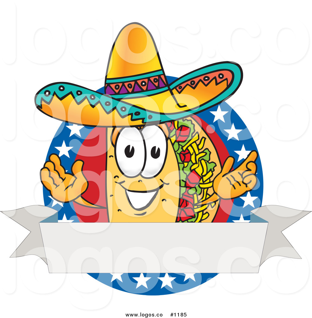 Larger Preview  Royalty Free Vector Logo Of A Cartoon Taco Mascot With