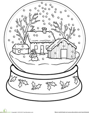 Snow Globe Coloring Page   Snow Globes Globes And Coloring