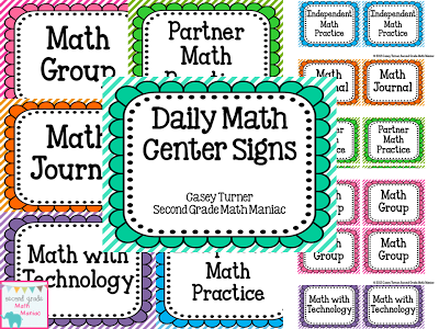 Second Grade Math Maniac  Daily Math Center Freebie