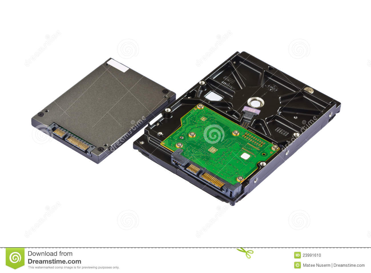 Solid State Drive  Ssd  And Hard Disk Drive  Hdd  Stock Photo   Image