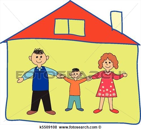 Clip Art   Happy Family In The Home   Fotosearch   Search Clipart
