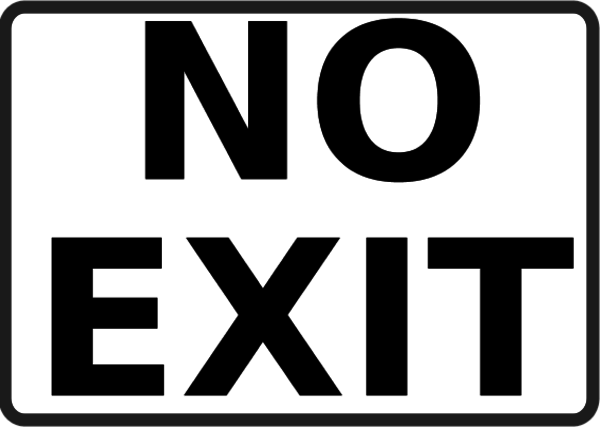 No Exit Sign   Vector Clip Art