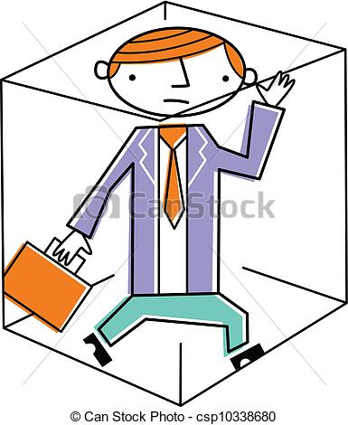 Of Businessman Trapped Inside Box Csp10338680   Search Eps Clip
