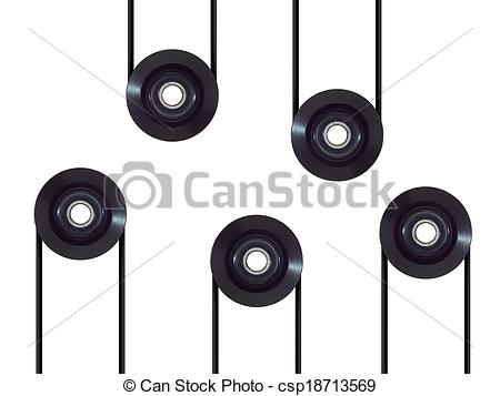 Pulley Wheel Isolated On A Plain Background