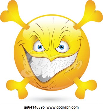 Art Of Danger Sign Laughing Smiley Face Vector Illustration Clip Art