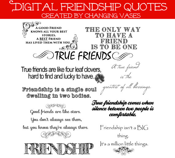 Friendship Word Art Collection 10 Quotes   Words And Phrases Clip Art