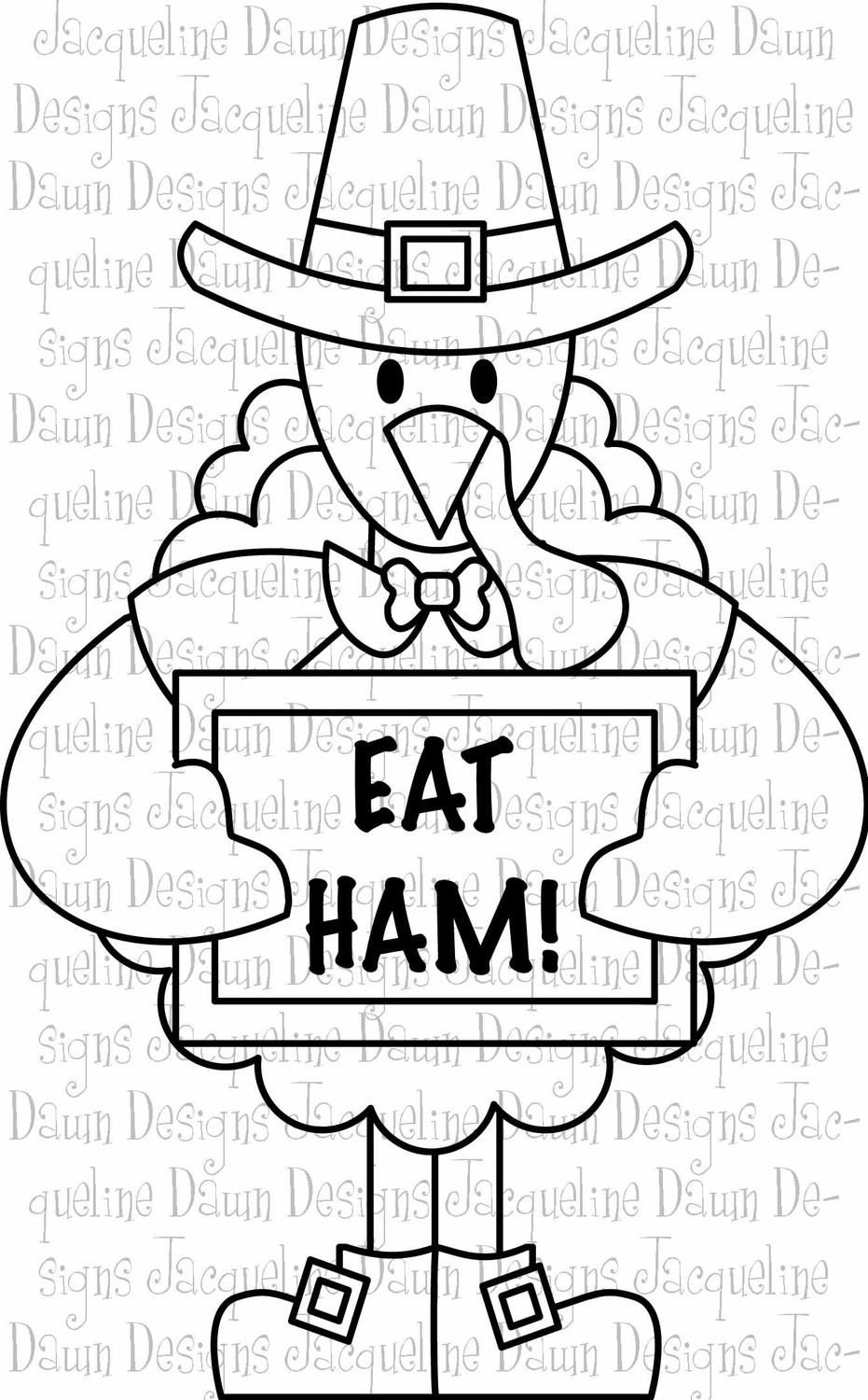 Ham Dinner Colouring Pages