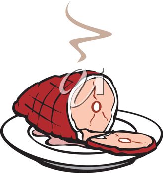 Ham On A Plate In A Vector Clip Art Illustration Clipart Image