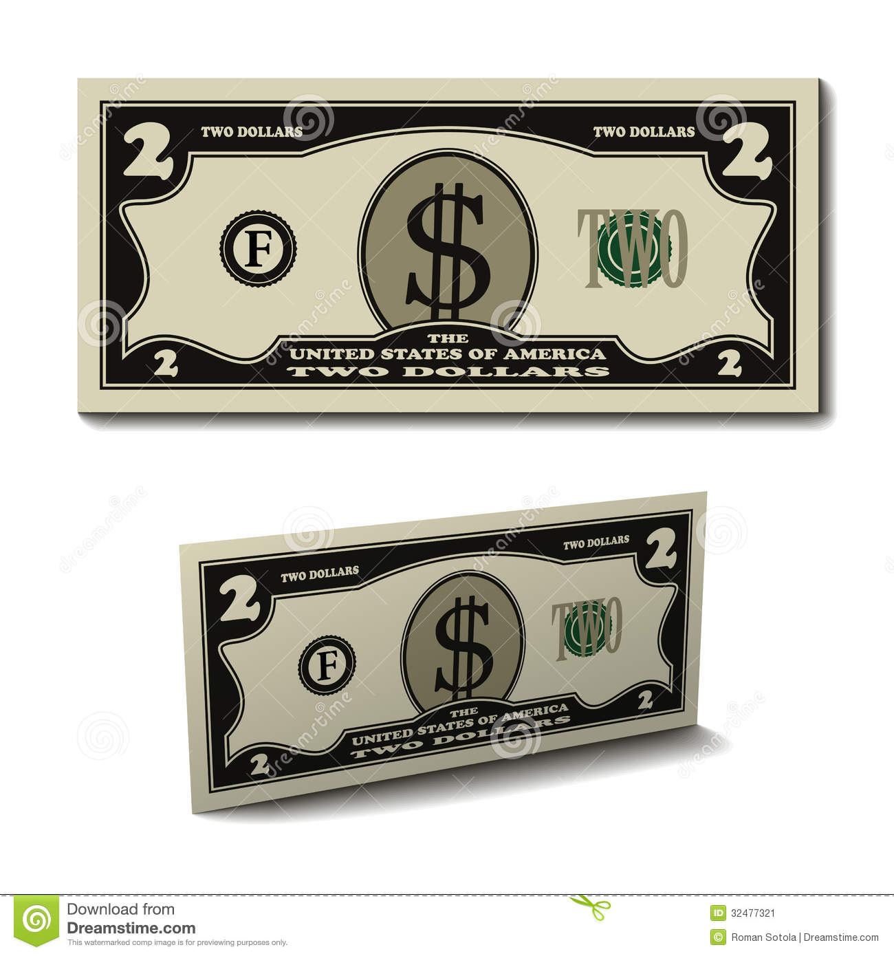 Two Dollar Bill Clip Art