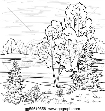 Clipart Forest Black And White
