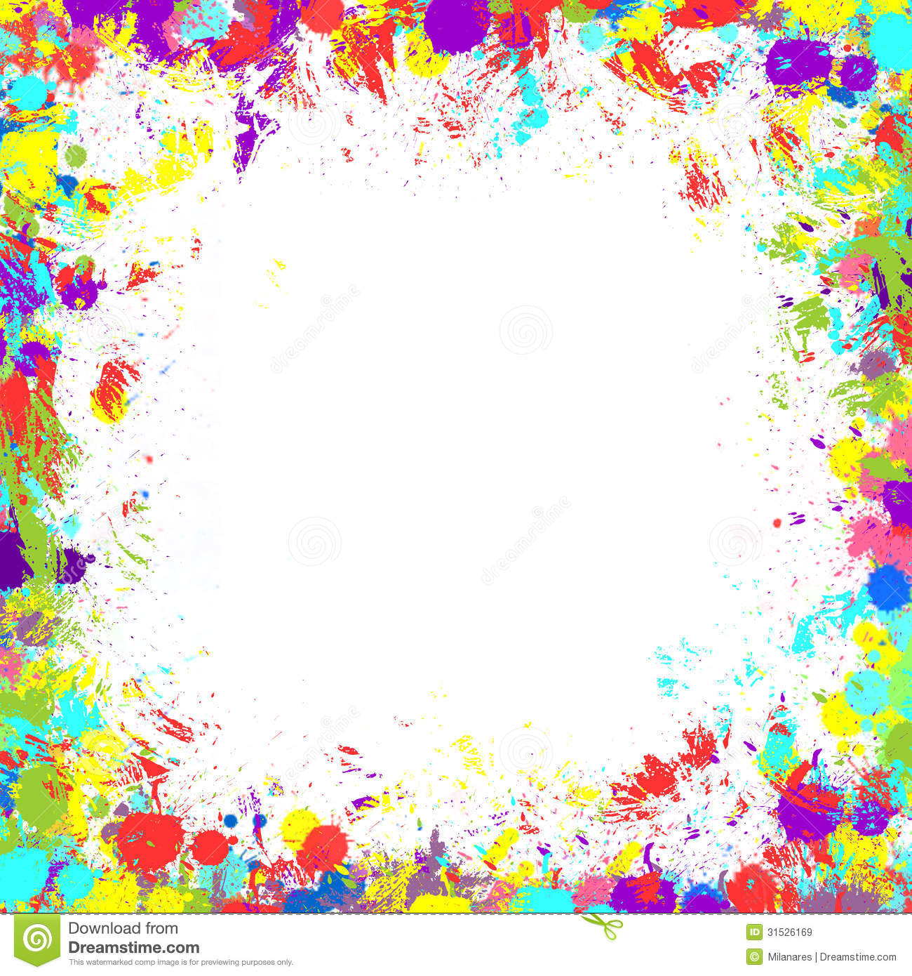 Colorful Inky Splash Frame Border Royalty Free Stock Images   Image