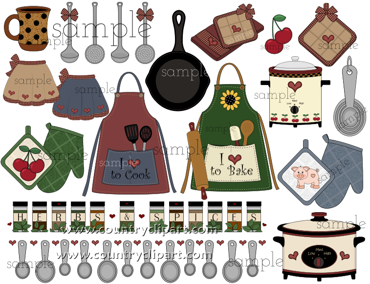 Country Kitchen   Cooking Graphics And Clipart Collection