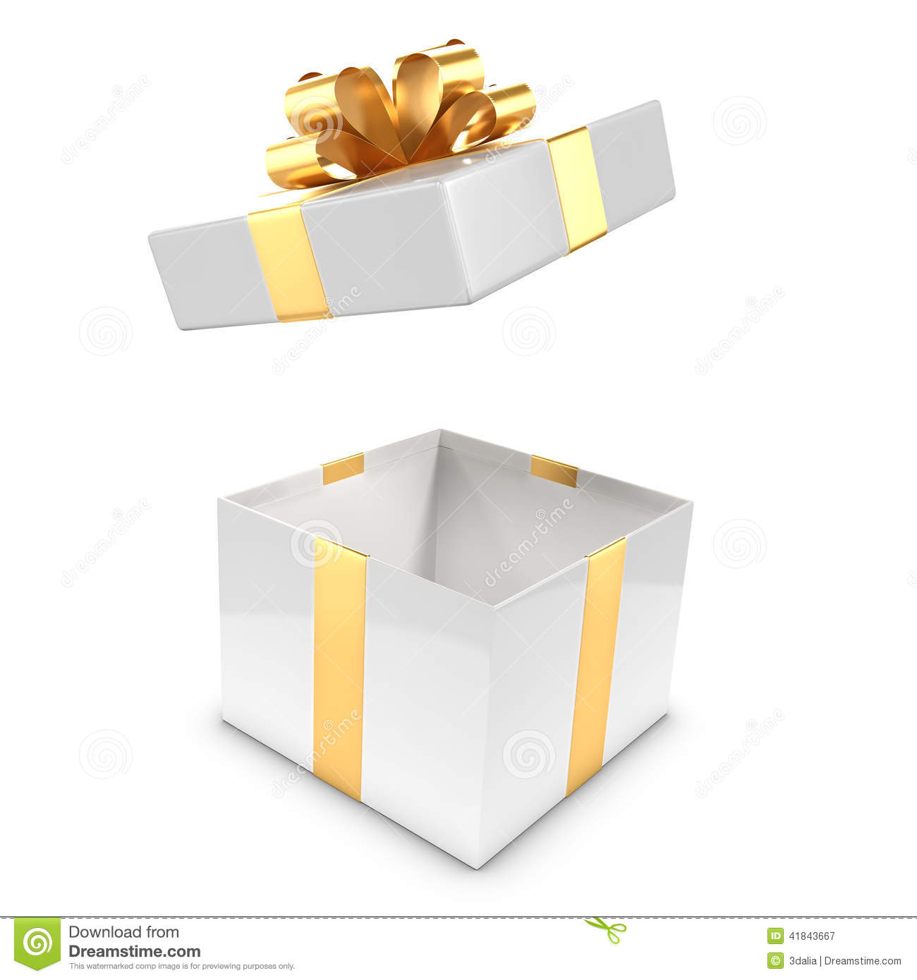 3d White And Gold Gift Box Pops Open Stock Illustration   Image