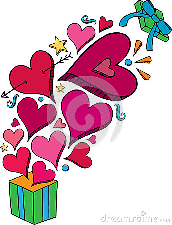 Doodle Heart Gift Explosion Stock Photography   Image  36531822
