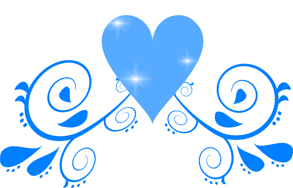 Blue Heart Swirl Clip Art At Clker Com   Vector Clip Art Online