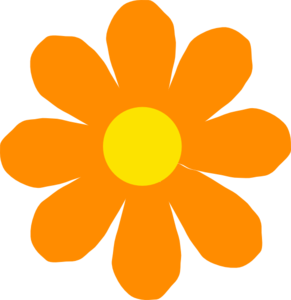 Bright Orange Flower Clip Art At Clker Com   Vector Clip Art Online